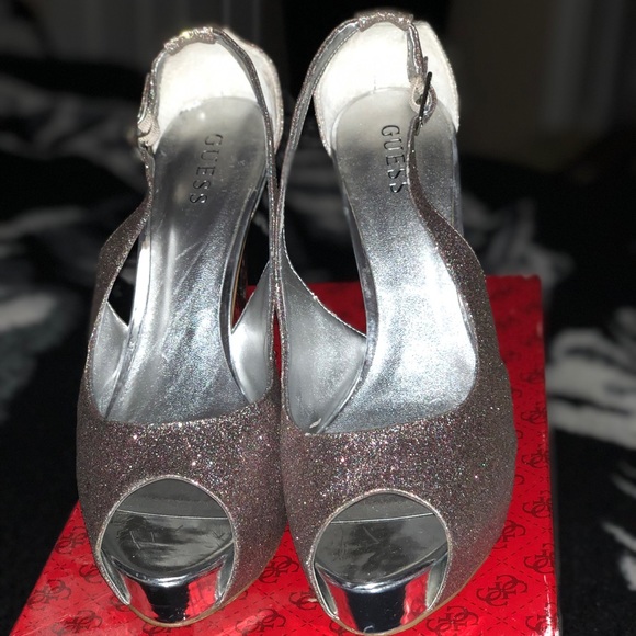 Silver Peep Toe Pump - Picture 2 of 4